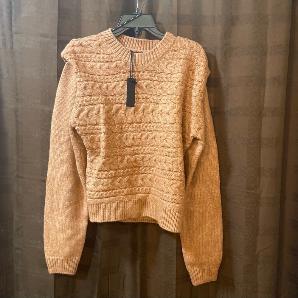 NWT‎ Blank NYC Orange Cable Crew Neck Sweater reg. $225 - Picture 3 of 6